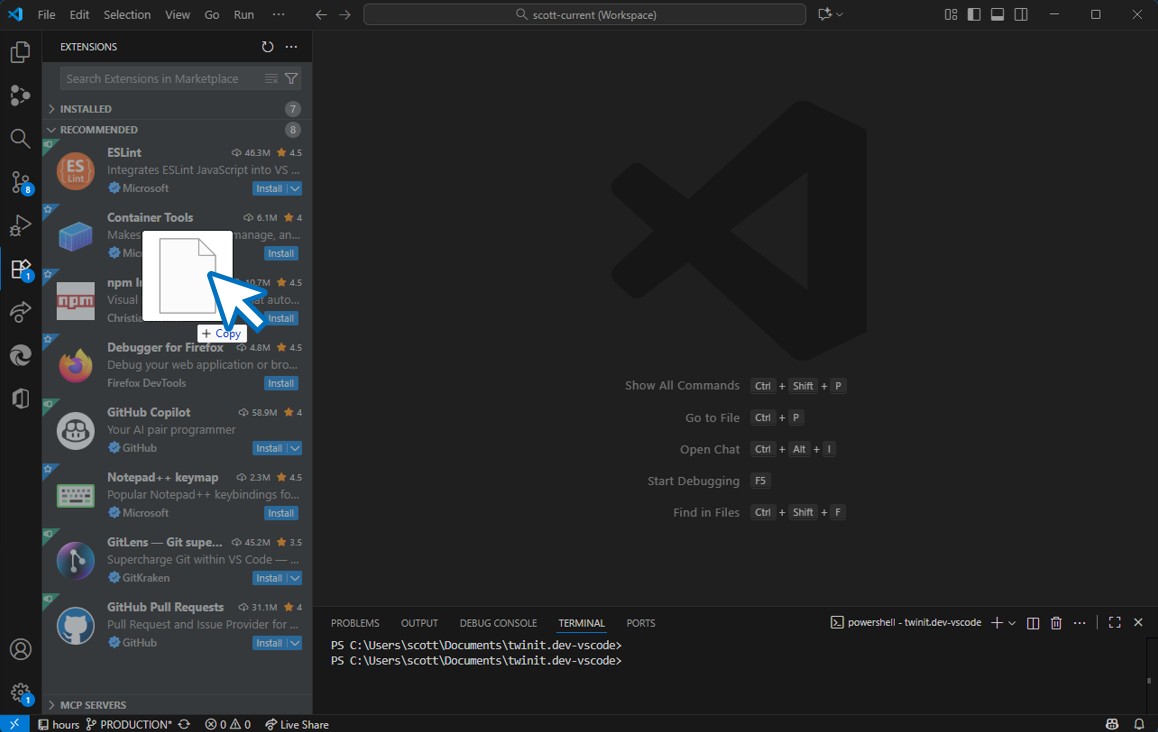 install extension