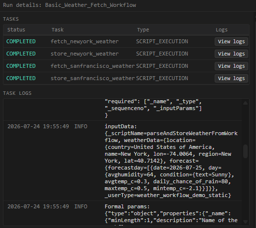 ide task logs