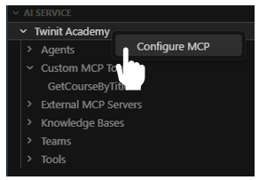 configure mcp menu