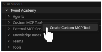 create custom tool menu